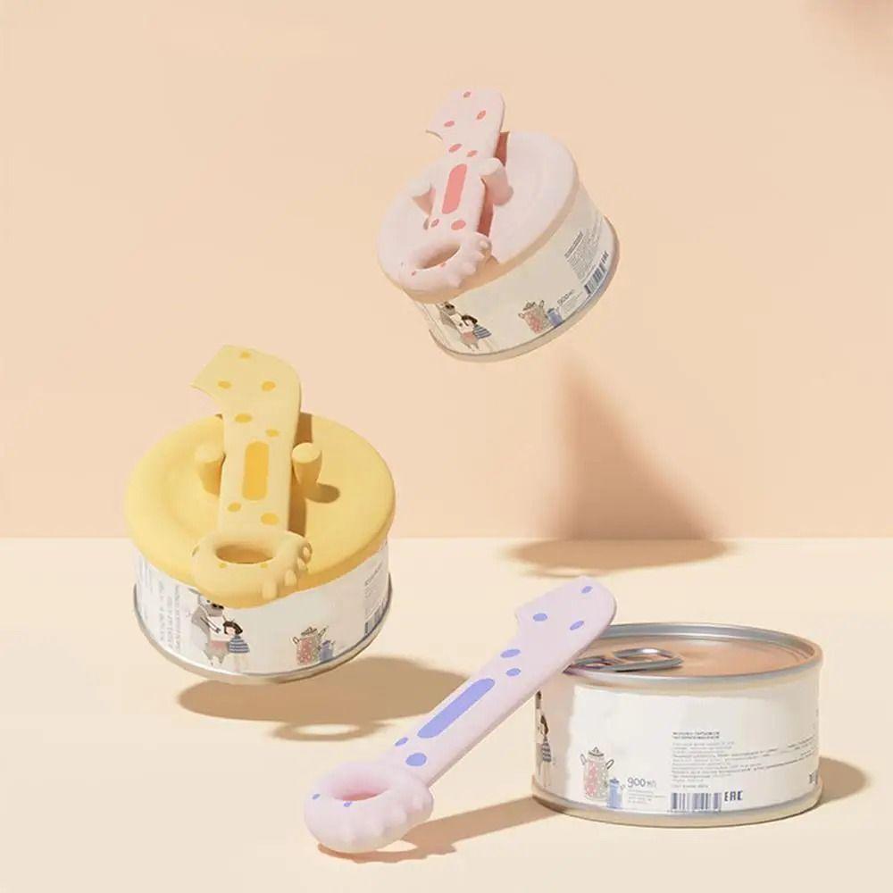 2Pcs Cute Shape Silicone Pet Food Cover Portable Cat Can Opener Wet Food Mixing