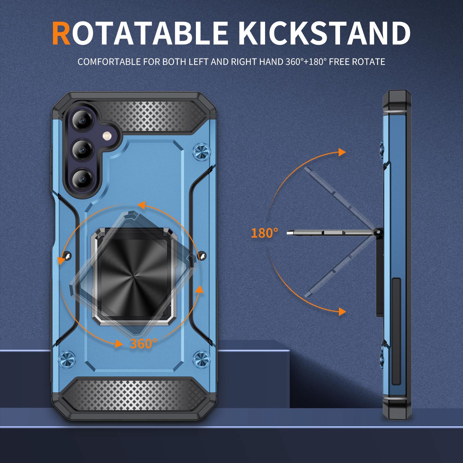 

For Samsung Galaxy A05s 4G Kickstand Case Anti-Scratch PC+TPU Phone Cover Navy Blue