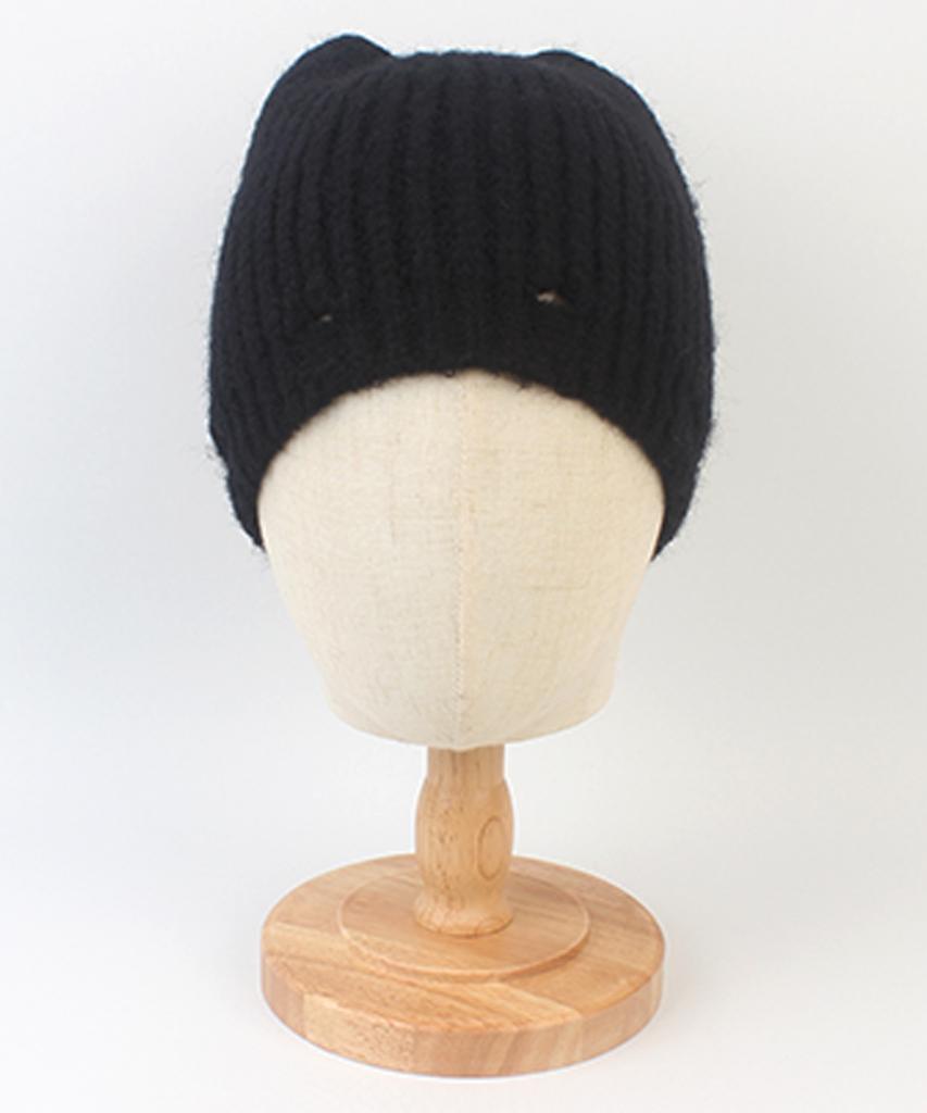Yunibeosyeolkemiseuteuli Wool Cat Black Damage Beanie Cat Beanie