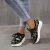 Tênis plataforma casual feminino, calçados de verão, tendências da moda, estampados, vulcanizados, mocassins de borracha leves e confortáveis