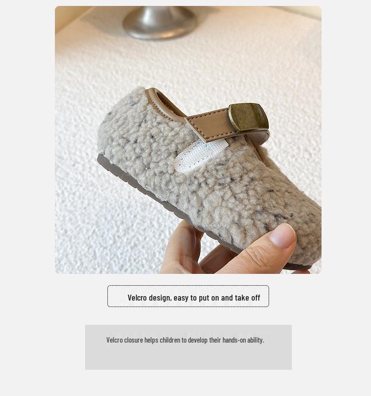 Plüschgefütterte Winter-Mokassins für Mädchen - Warme Baumwoll-Outdoor-Schuhe für kleine Mädchen
