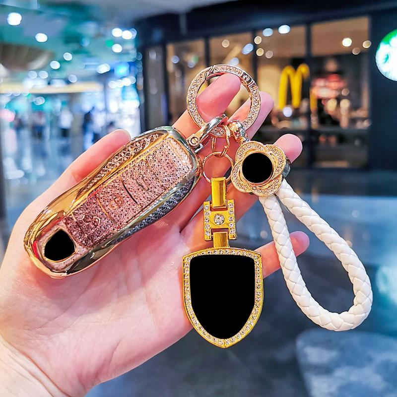 AABKT1 Car key case cover shell for Porsche Cayenne Panamera Macan taycan 911 718 macan car key bag cars accessories key accessories