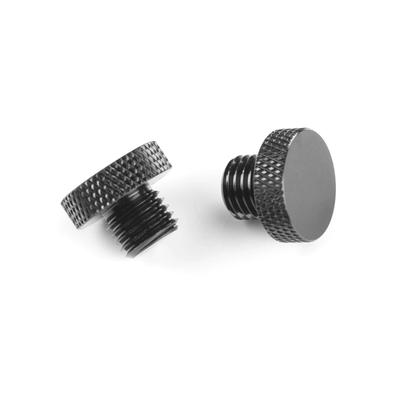 KiWAV Motorcycle Mirror Hole Cover Cap Mirror Hole Filling Bolts Gloss Black M10 1.25 Pitch Positive Screws Set of 2