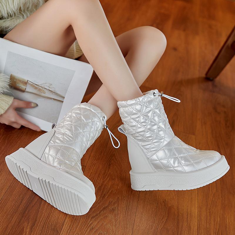 Bottes de neige augmentent en hauteur en automne et en hiver nouvelles chaussures décontractées à plateforme ins tendance petites chaussures en coton velours A