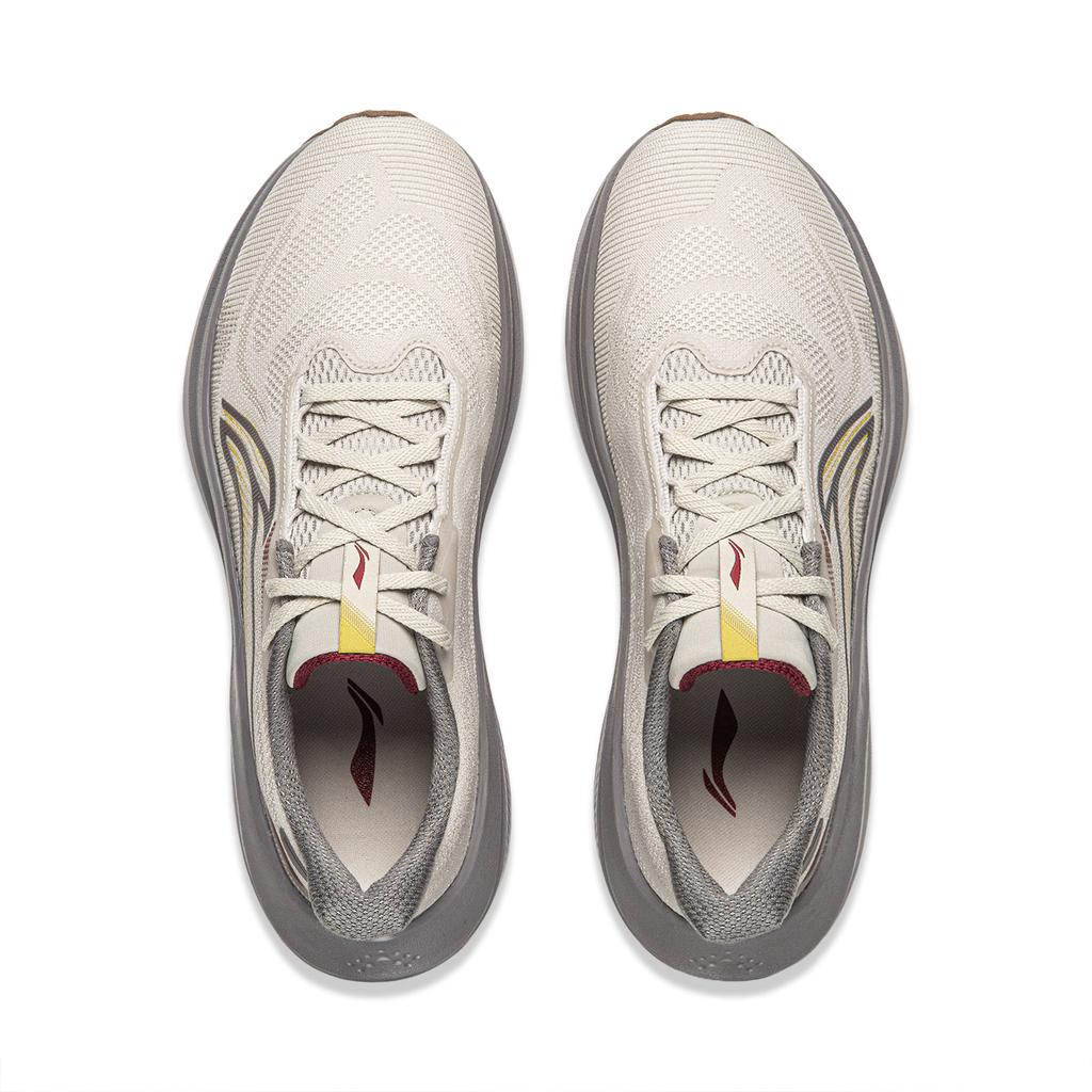 Li Ning Relax 2 Cushioning Slip Resistant Abrasion Resistant Breathable Low top Running Shoes Men's Heron White Gray ARSW129-5