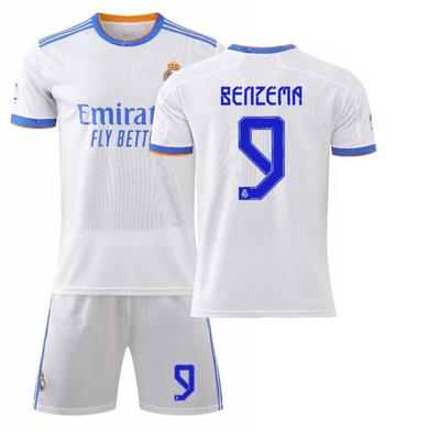 2021-22 Domácí dres Realu Madrid #7 Hazard #9 Benzema #10 Modrić Fotbalové dresy