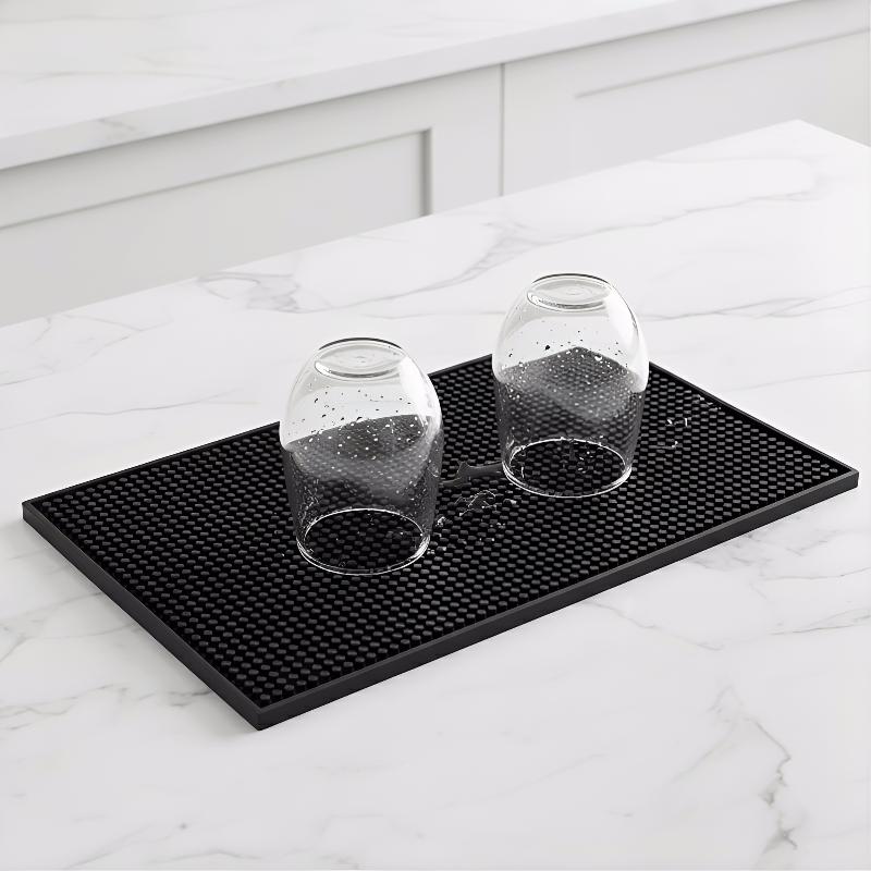 Draining Mat Non-Slip Wine Glass Mat Pvc Rubber Mat Square Mat Heat Insulation