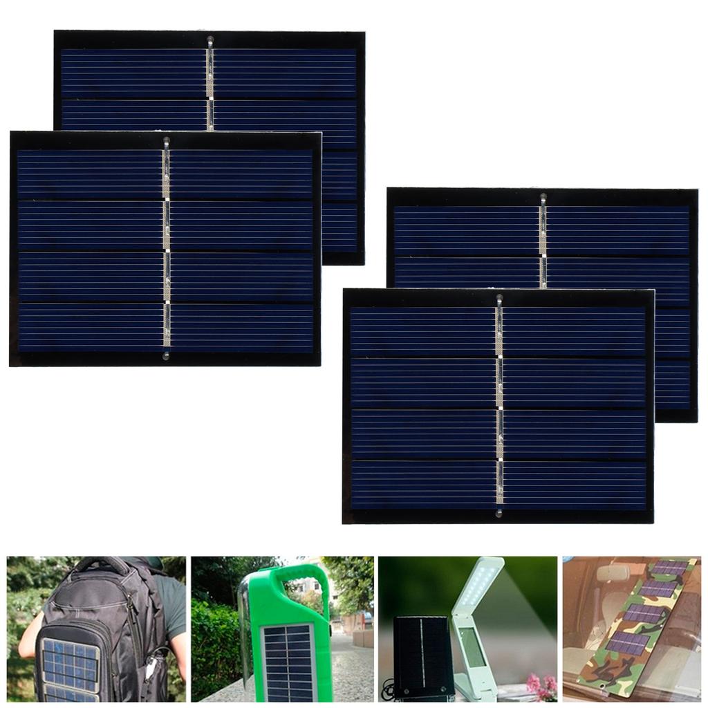 4Pcs 0.65W 2V DIY Solar Panel Module System for Solar Toy Light Battery Charging 60x80mm