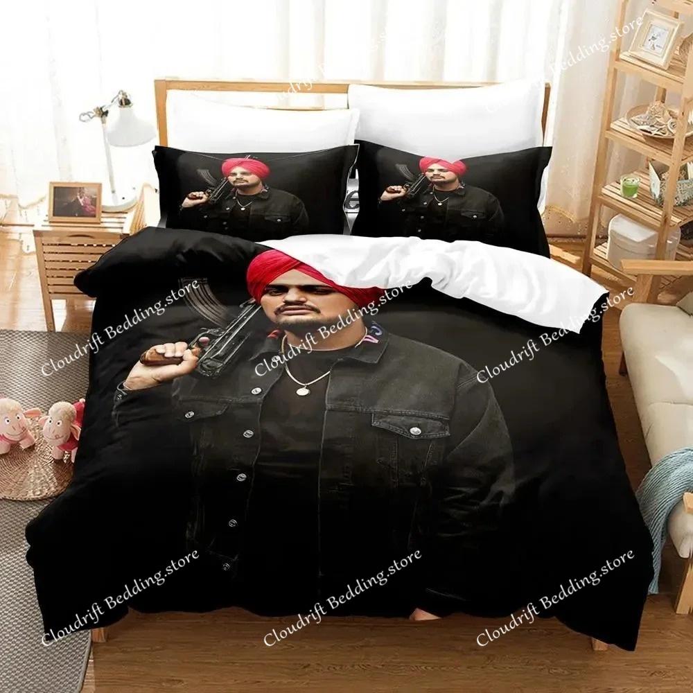 Sidhu Moosewala RIP Bedding Set Boys Girls Twin Queen Size Duvet Cover Pillowcase Bed Kids Adult Fashion Home Textileextile