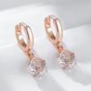 Women Golden Hoop Earrings Match White Zircon Round Pendant Girls Sparkling Accessories Party Fashion Jewelry