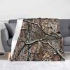 Tree Camouflage Fleece Throw Blankets Hunting Camouflage Pattern Blankets for Bed Travel Soft Plush Thin Quilt
