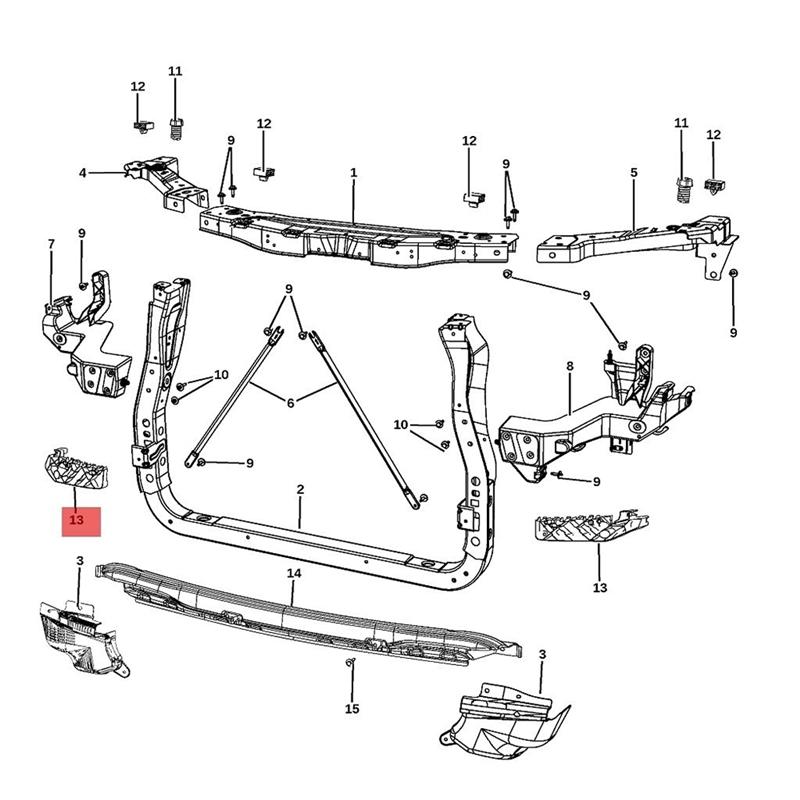 NOWY-1 para Do Jeep Grand Cherokee 2014-2016 Samochód Przedni Zderzak Wspornik Mocowania Reflektora 68223469AA 68223470AA