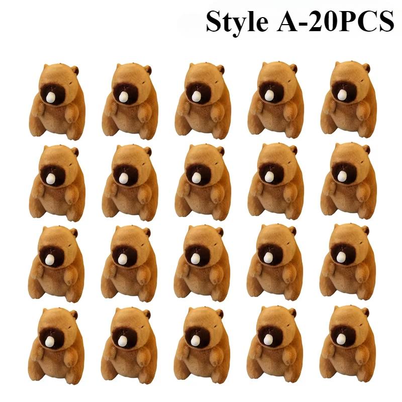 1-20PCS Spit Bubble Capybara Plush Keychain Capybara Pendant Plush Toy Bag Pendant Doll Gift Pendant Cute Car Keychain