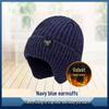 Elderly Men's Thick Knit Winter Hat with Ear Protection