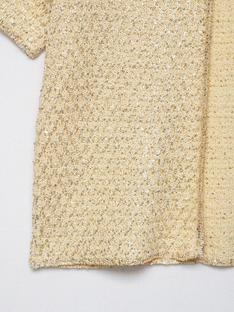 European Style Sequin-Embellished Knit Camisole & Cardigan Two-Piece Set