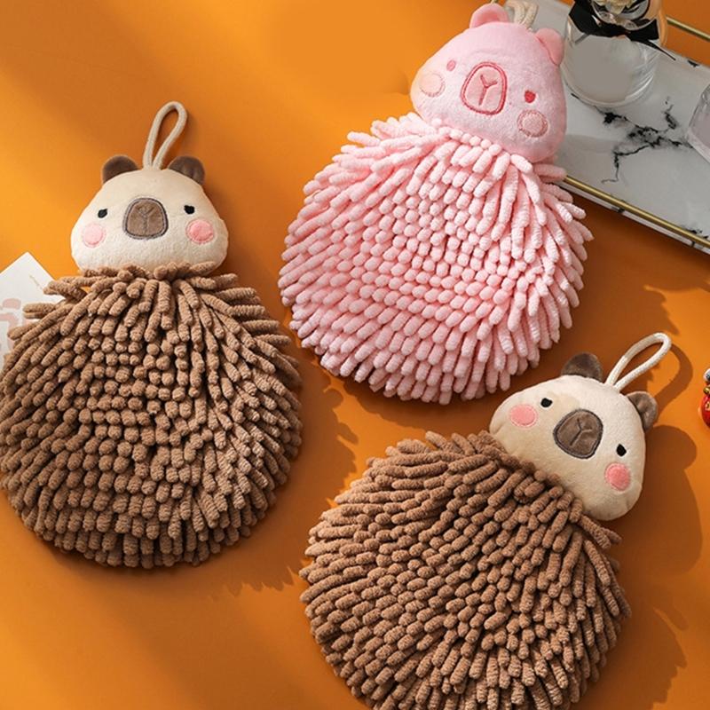 Soft Chenilles Hand Towels for Bathroom Kitchen Quick Dry Decorative Hand Bath Towels Hanging Hand Drying Towel with Loop