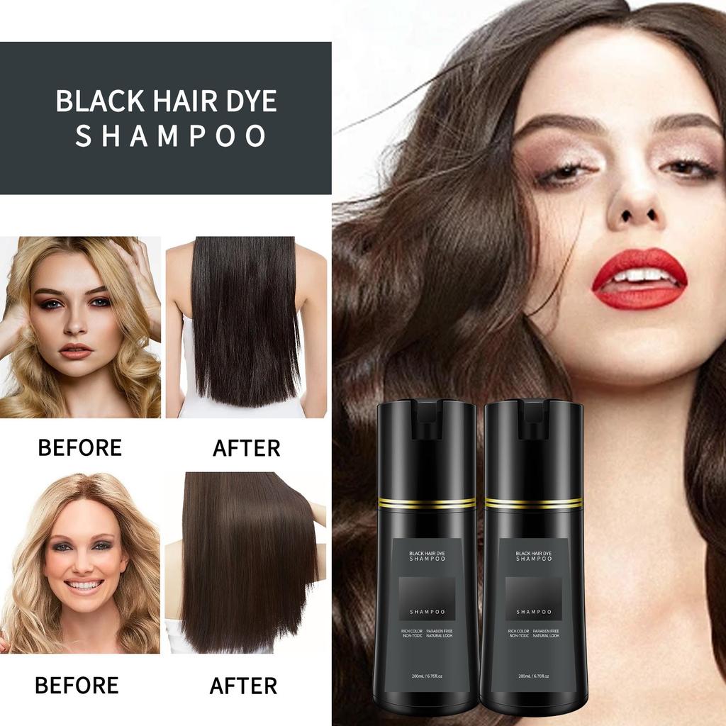 Dyestuff Shampoo Shampoo Gentle And Quick To Color Non-irritating Dyeing(light Brown,dark Brown,black 200ml