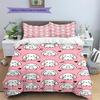 Pink Cartoon Art Pattern Bedding,Quilt Set Quilt Cover Pillowcase Home Birthday Gift (1 * duvet cover + 2 * pillowcase, without core)