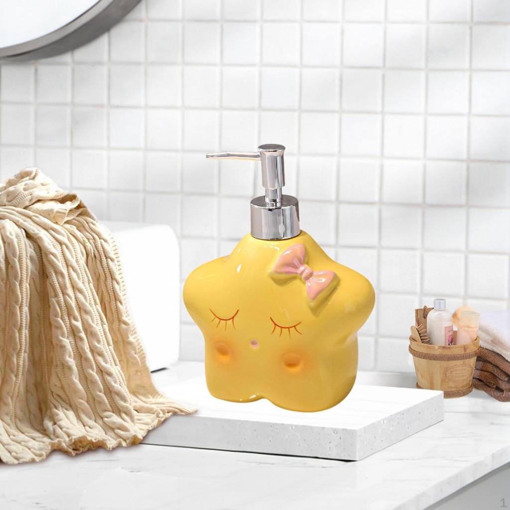 Ceramic Lotion Dispenser with Pump for Liquid Refill Container In Restaurant