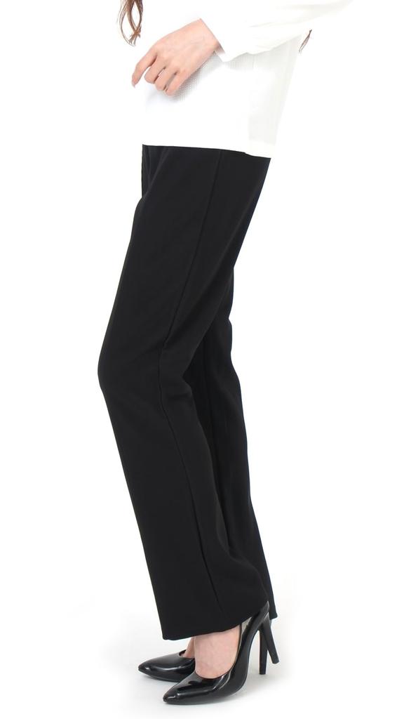 Stretch Straight Leg Long Pants for Office and Perfect for a Beautiful Leg Silhouette Size Women's Pants, Business, (Black, LL)