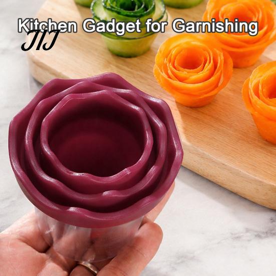 Salad Presentation Tool Spiral Vegetable Curler, Stainless Steel Blade Handheld Twister, Creative Easy Kitchen Utensil Rotatable Fruit Cutter