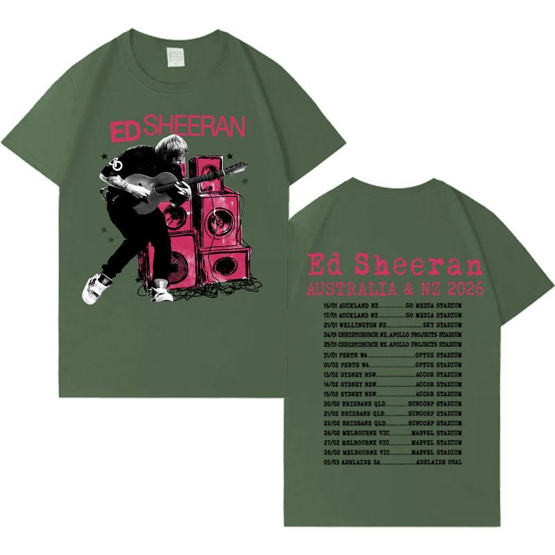 

2026 Australian Punk Music Tour Ed Sheeran Double Sided Print Trendy Tshirts Hipster Mens Womens Cotton Crewneck Loose T Shirts 3XL