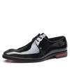 Fashion British Style Business Bright Face Thick Bottom Pointed 38-48 Large Size Brock Men's Shoes Designer New Leather Man Dress Shoes