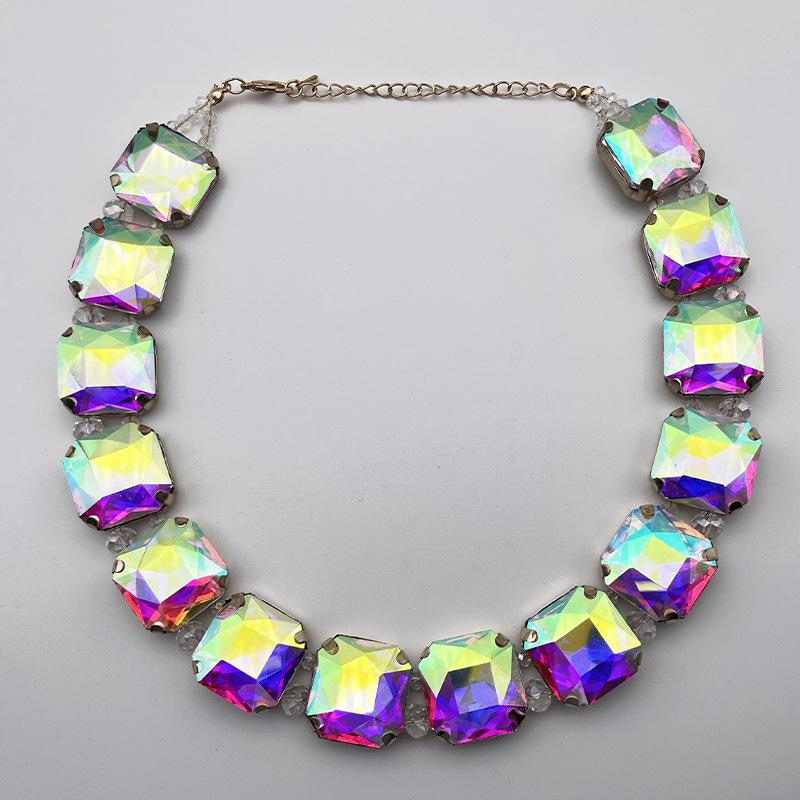 Европейско-американское квадратное хрустальное ожерелье 23 мм - Легкая роскошь и мода