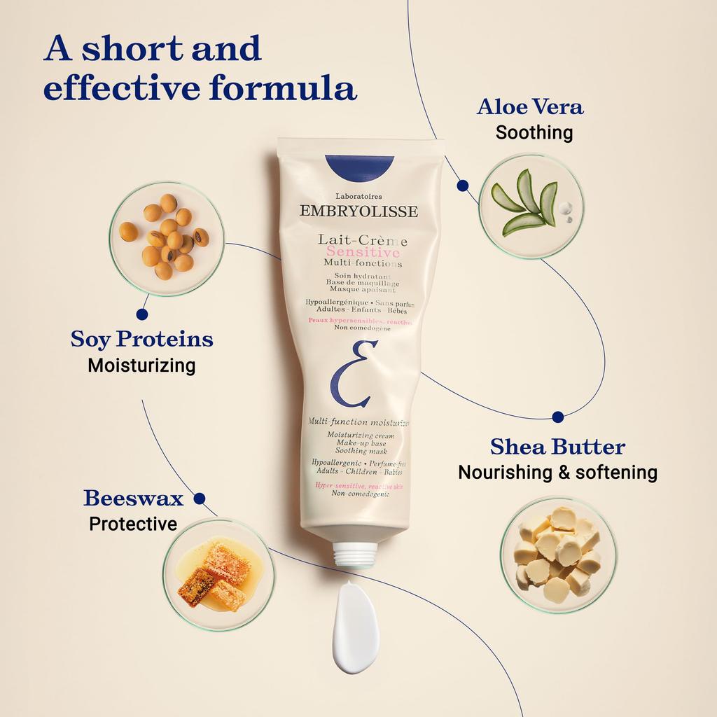 Embryolisse Moisture Cream Sensitive 100ml Makeup Body Care Suitable for Sensitive Skin [Authentic Product] - Fragrance-Free, Moisturizing, Base,