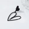 Fashionable Black Heart Dangle Earrings Retro Style Jewelry Ear Accessories Jewelry for Music Festivals and Party Looks