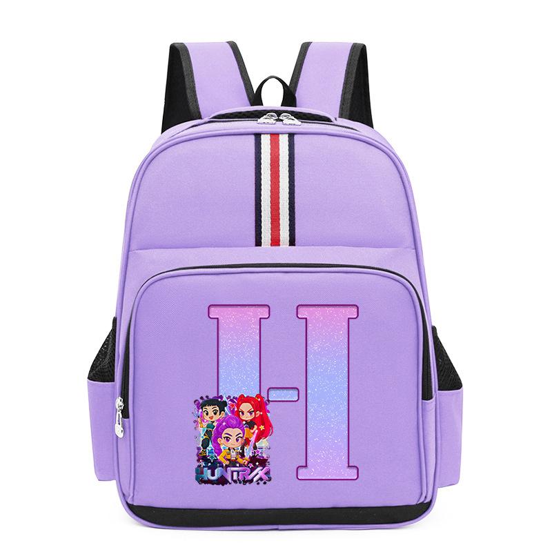 Anime Cartoon 26 Letters Lightweight Children'S Backpack Large Capacity School Trend School Bag For Primary And Secondary School Students