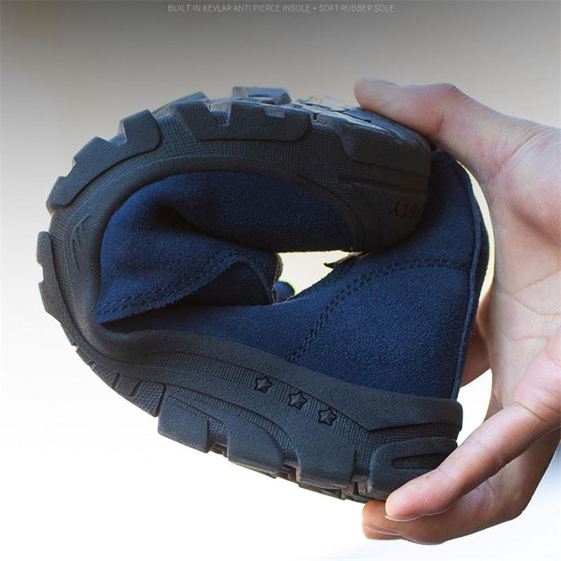 Fashion COZOK Outdoor Construction Protection Boots Men Waterproof Non-slip Safety Shoes Light Indestructible Wear-resistant Work Shoes