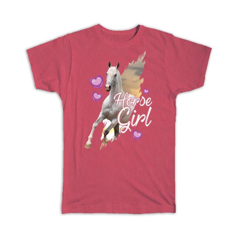 Gift T-Shirt : For Horse Girl Birthday Hearts Best Friend Animal Lover Rider S