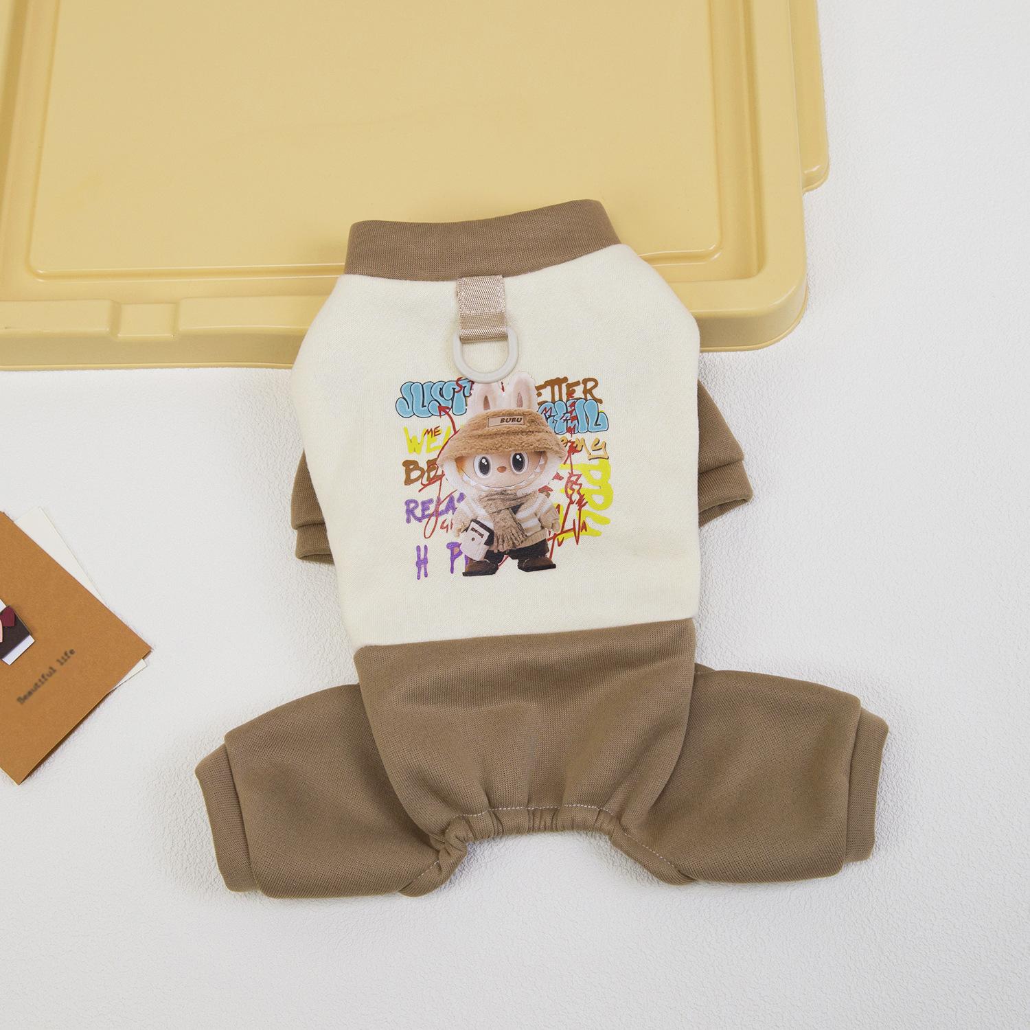 

Зимняя теплая флисовая одежда для питомцев на четырех лапах, клетчатая разноцветная одежда для маленьких пород, зимняя одежда для питомцев для холодной погоды L коричневый