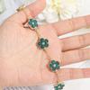 ZAKOL Brand 5 Pcs Plum Blossom Flowers Bracelet for Women Plant Five Leaf Flower Stainless Steel Chain Bracelets Zircon Gifts