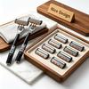 Premium Men Hand Shaving Razor Kit Multi‑Layer Stainless Blade with Aloe Lubrication Bar Smooth Shave Birthday Gift Set