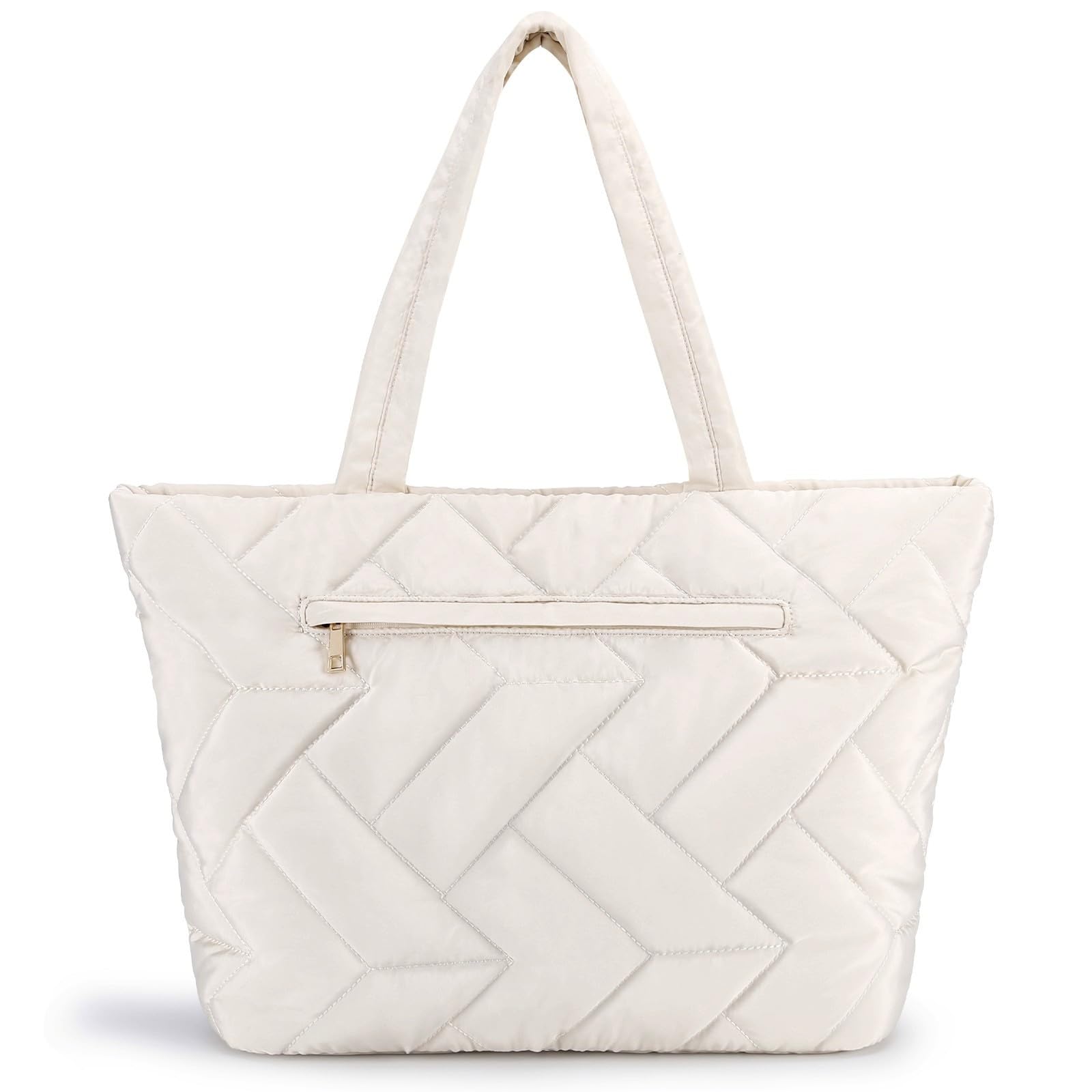 

Tote Quilted Large Water Mama Day Gift [HOMIEE] Women s Bag, Bag, Lightweight, Capacity, Adults, Repellent, A4, Bag, Mother s Bag, Stylish, Zippered, білий