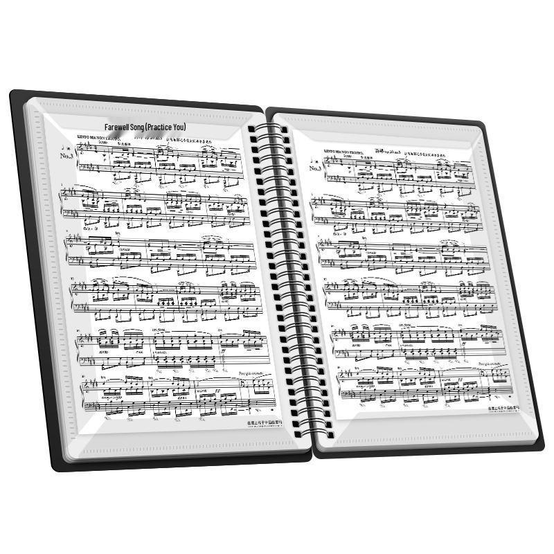 Non-Reflective Expandable Piano Sheet Music Folder with Transparent, Editable Covers