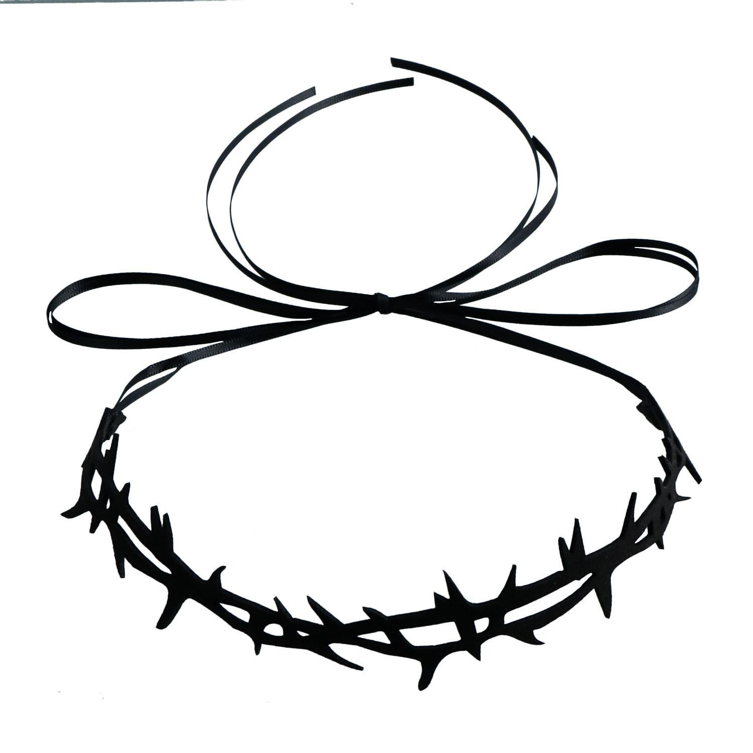 

Орнамент Темперамент Фланель Шипы Ключица Цепь Хэллоуин Ведьма Косплей Готика Ожерелье Женщина чёрный