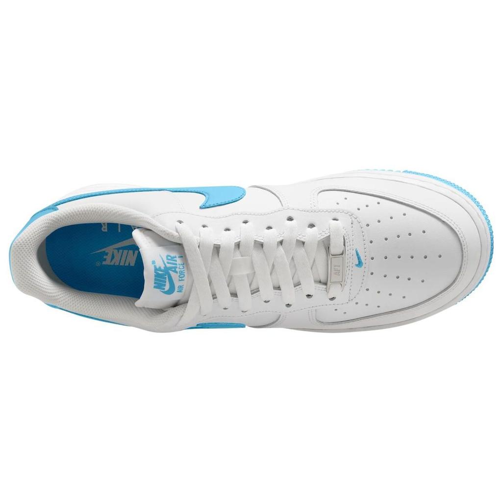 Nike נעלי סניקרס לגברים אייר פורס 1 07 לבן כחול מזל דלי FQ4296-100