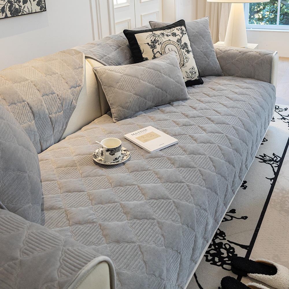 Cojín de Sofá de Terciopelo Cristal de Invierno Nuevo Estilo Crema Francés Claro Funda Funda Paño Cojín de Sofá de Cuero