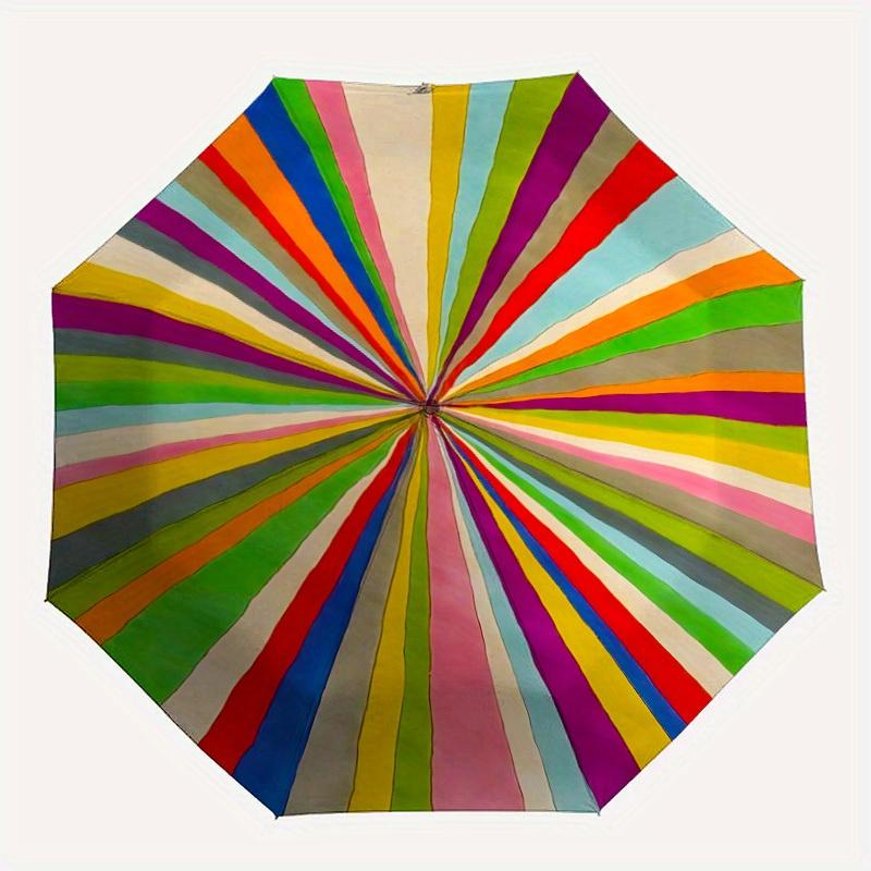 

1pc Color Wheel Automatic Open/Close Umbrella with Windproof, Functional Design, 8-Rib Sturdy Canopy