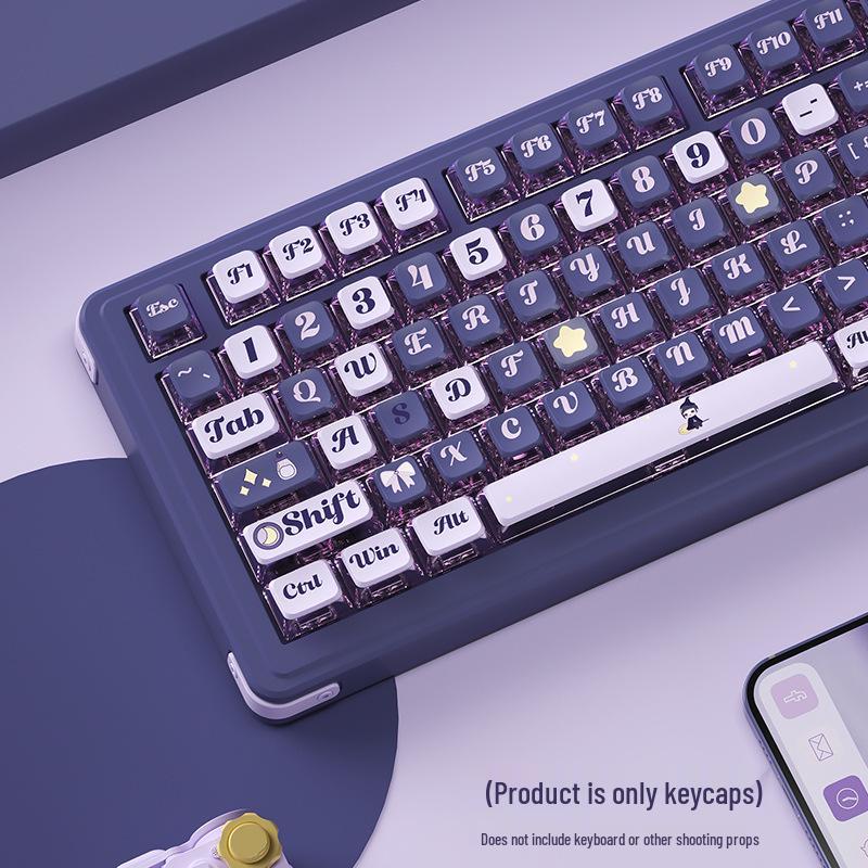 Four-Sided Transparent PBT Dye-Sublimation Pudding ASA Keycaps Universal