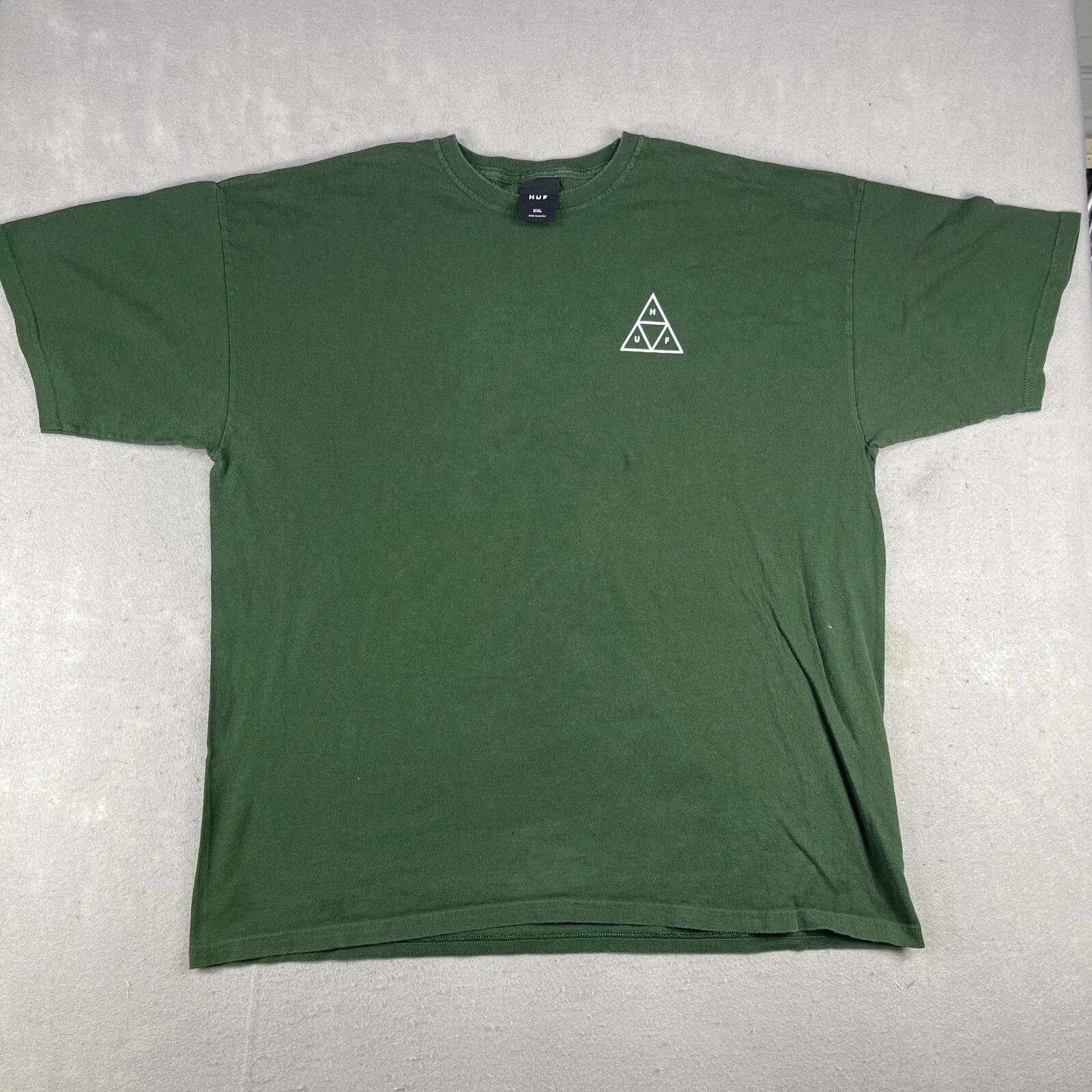 

Мужская футболка HUF Размер XXL Зеленая Короткий рукав Скейтбординг Повседневная Y2K S