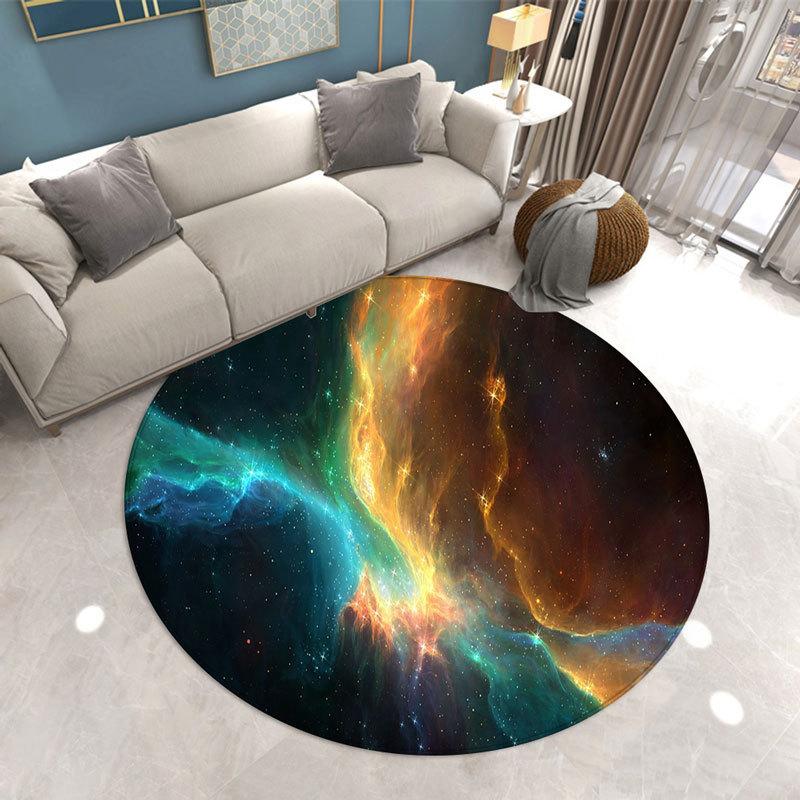 Star universe round carpet living room bedroom room stepping carpet romantic star soft carpet