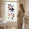 Festive Party Glass Supplies Halloween Witch Hat Ghost Window Clings, Spiders Bat Pumpkin Spooky Removable Stickers for Home Holiday Store Decoration