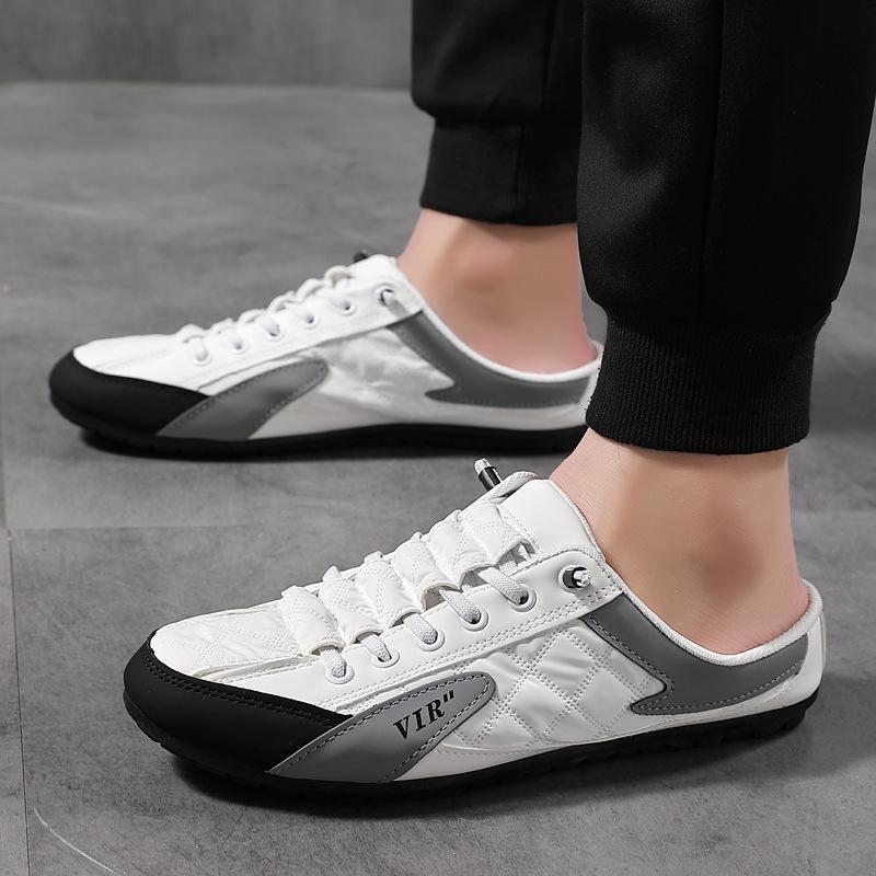 Spring men's shoes Korean version trendy versatile casual shoes lazy half drag board shoes Doudou shoes men