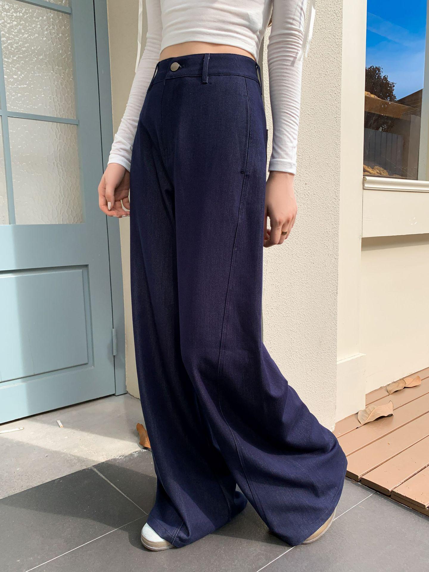 

An Chen Women s High Waist Loose Straight-Leg Jeans - Spring 2026 Korean Style, Versatile Commuter Casual Pants S