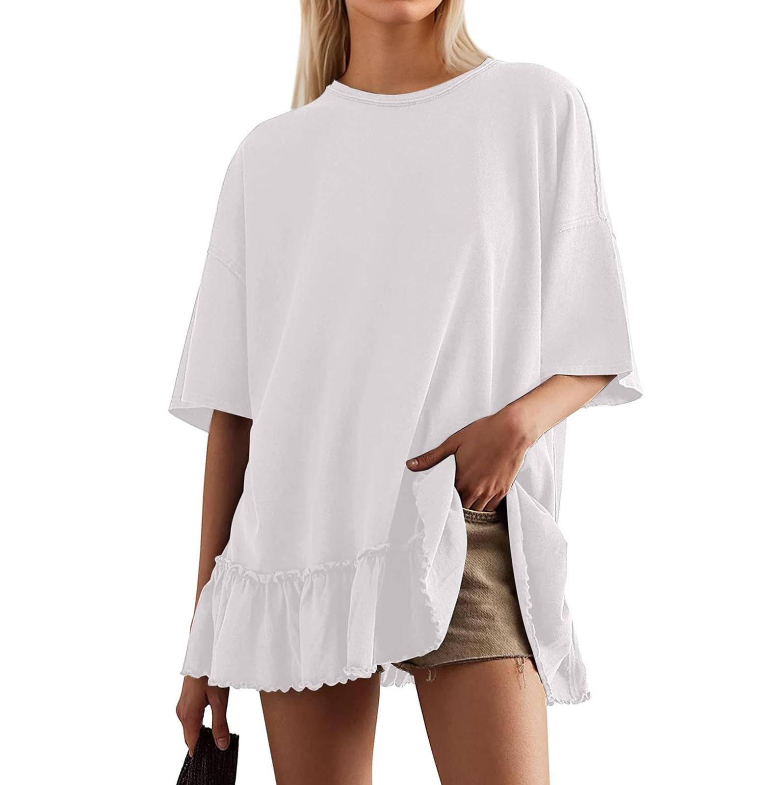 

Женская модная короткая футболка с круглым вырезом, свободная блузка, верхняя рубашка M чёрный