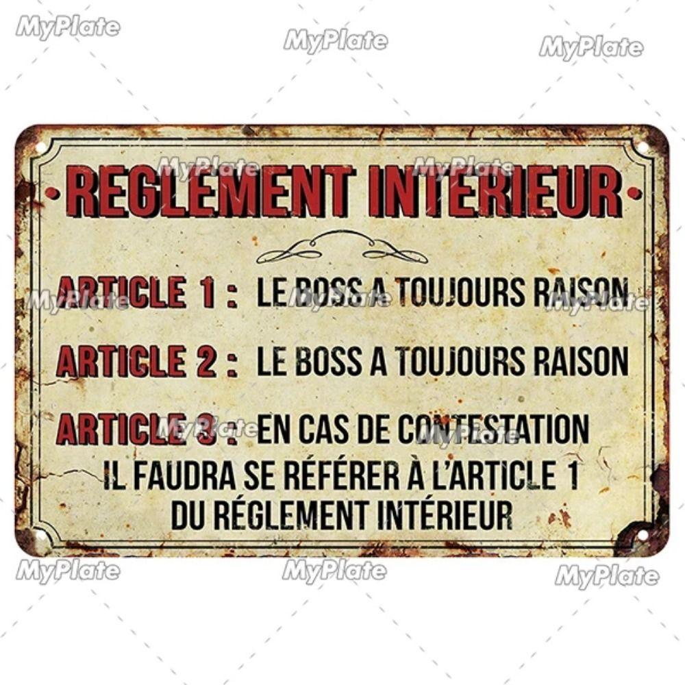 Vintage Metal Sign with Famous French Proverbs Iron Plate Retro Home Decor Gift